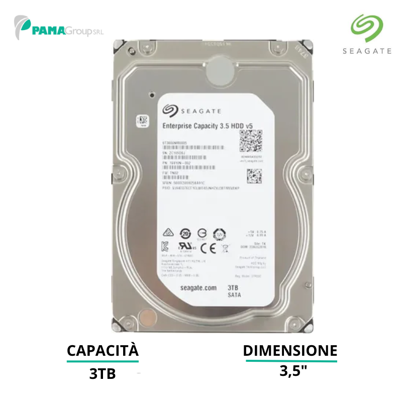 Hard disk, 3TB, Seagate ST3000NM0005, Performance 10K HDD 512 Nativo 10000rpm 128MB cache SAS 12Gb/s, Ricondizionato Grado A