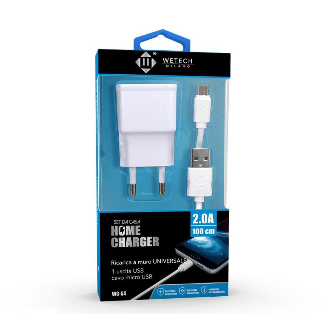 Caricatore compatibile Wetech WG-54 Micro USB SAMSUNG adattatore 2A + Cavo 100cm