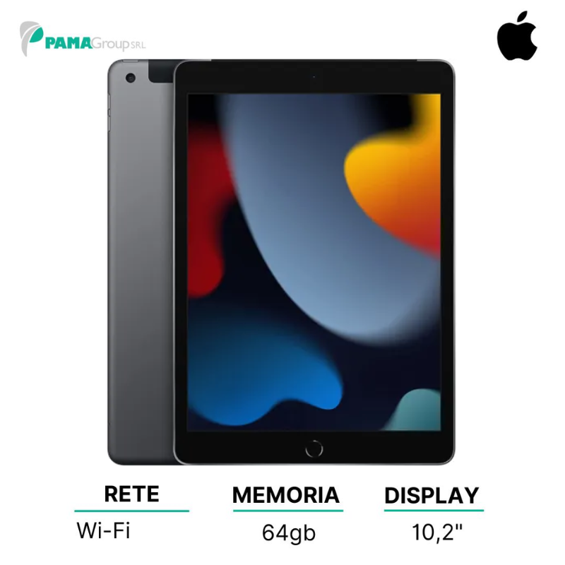 Apple 2021 iPad 10.2 Pollici, Wi-Fi, 64GB - Grigio Siderale, Ricondizionato Grado A