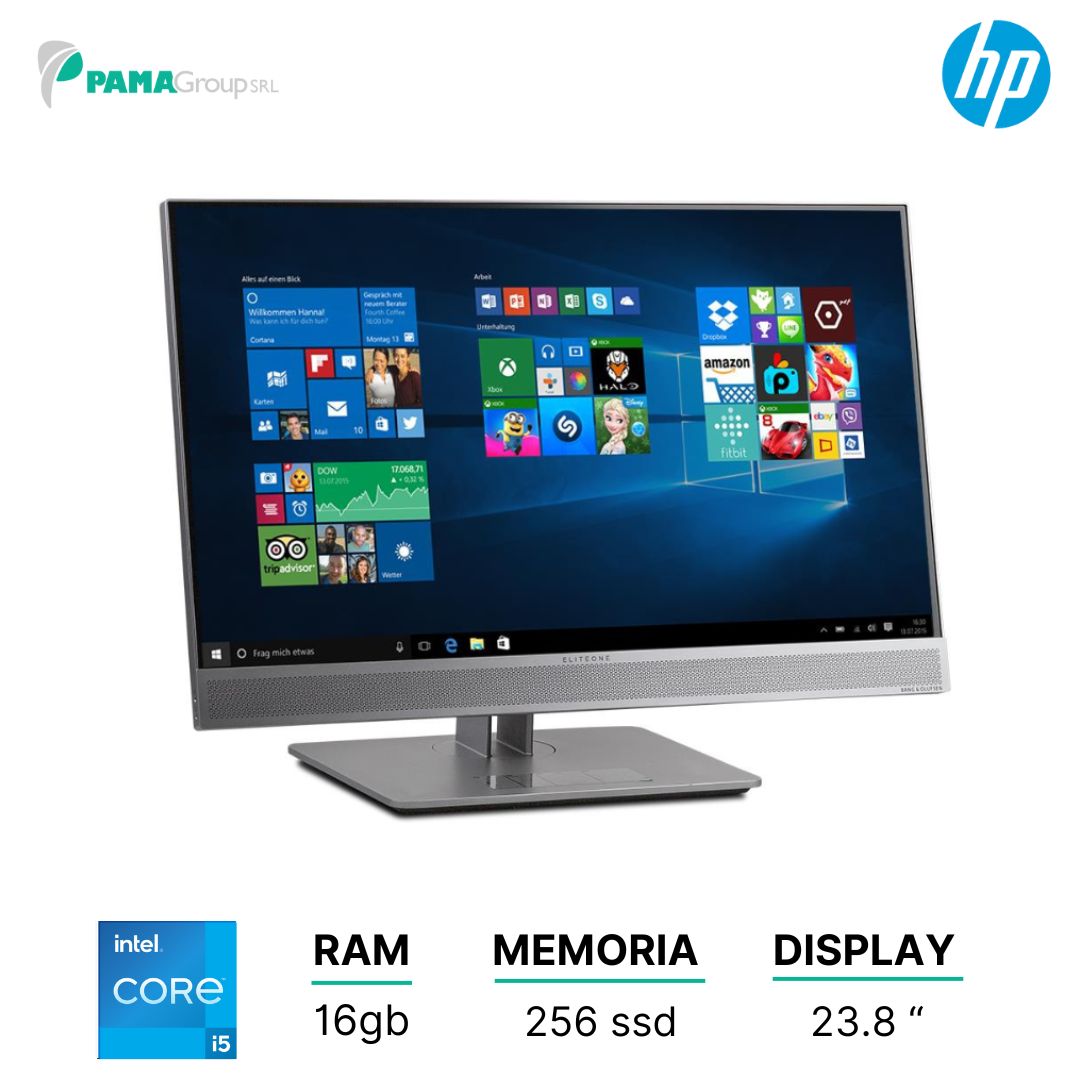 All in One, Hp 800 G4, Core i5 8500 3Ghz, ram 16GB, 256GB ssd, Display Led 23,8" fullHD, Win 10 Home, Ricondizionato Grado A