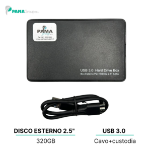 Hard disk Esterno da 320 Gb da 2,5" Portatile con disco interno USB 3.0 per Notebook, pc, Desktop, archiviazione dati, supporto esterno, completo di cavo usb e custodia, Ricondizionato Grado A