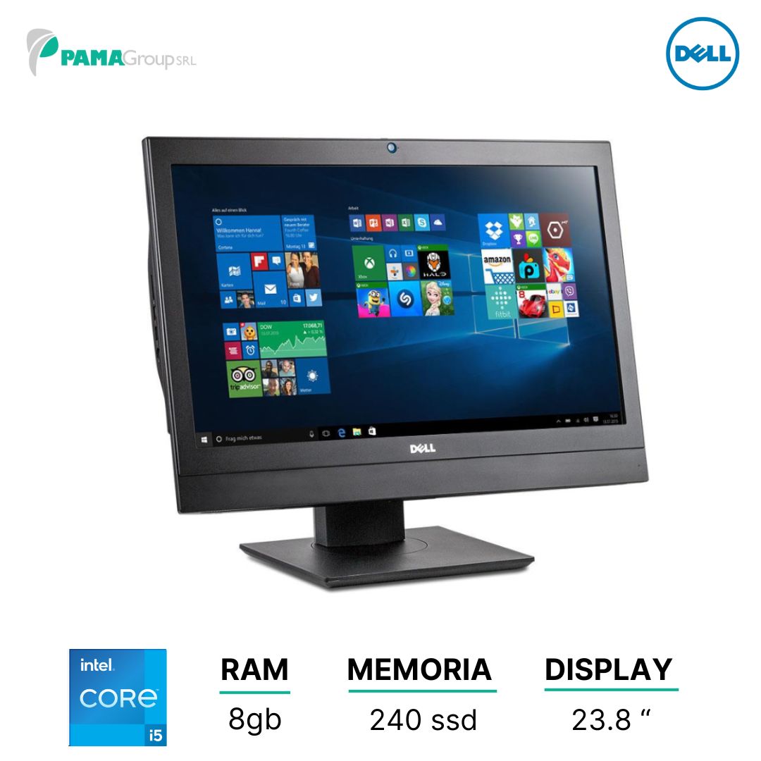 All in One tutto in uno, Dell 7440, Core i5-6500, ram 8GB, 240GB ssd, No Webcam, Display 23.8" FullHD, Ricondizionato Grado A