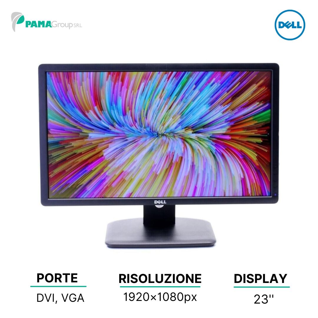 Monitor Dell E2313HF, 23" WideScreen LED-Backlit, Flat LCD, Full HD 1920x1080, VGA DVI USB, Ricondizionato Grado A