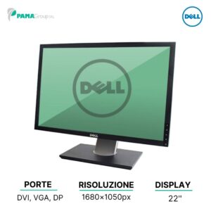 Monitor Dell P2210F, LCD Widescreen 22", 16:10 VGA DVI DP, 1680x1050, Ricondizionato Grado A