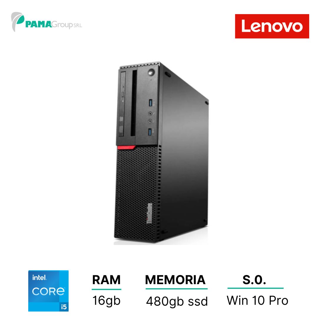 Pc Lenovo M700 sff desktop, Core i5 6500 3,20 ghz, ram 16GB, 480gb ssd, Win 10 pro, Ricondizionato Grado A