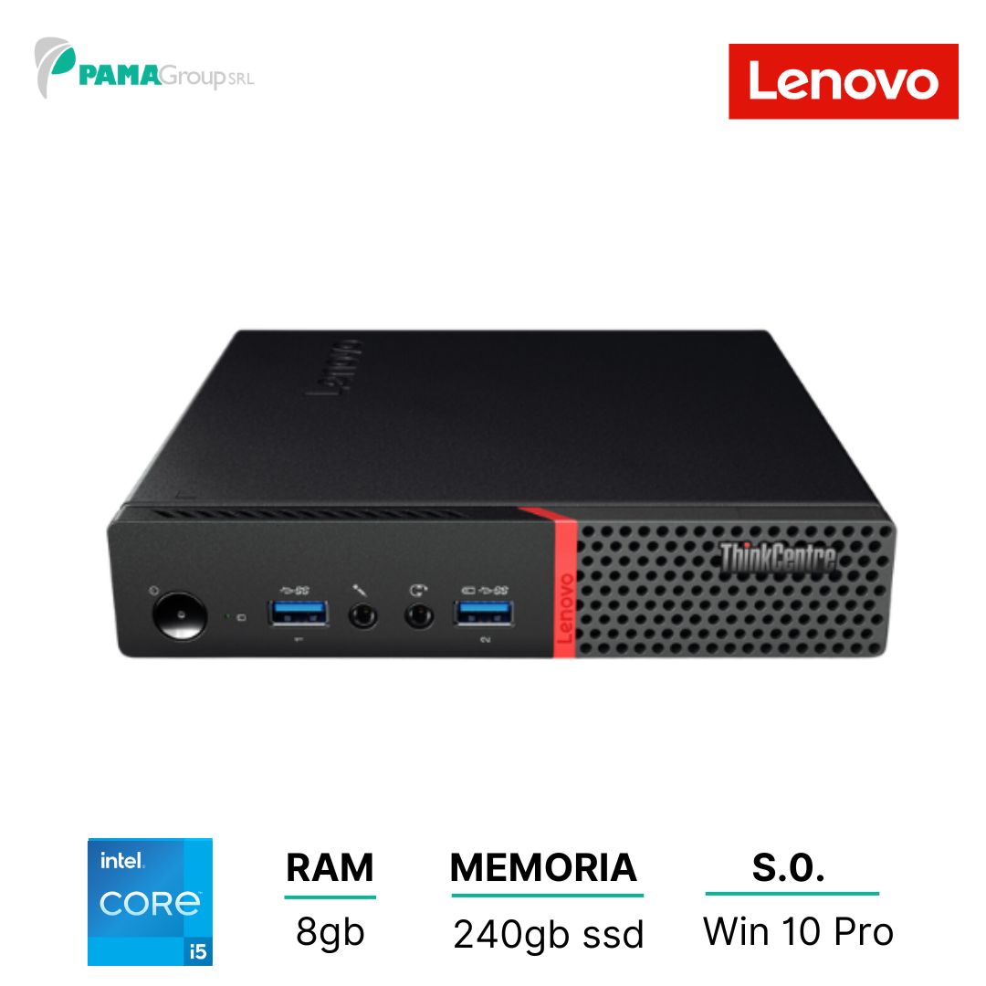 Pc Lenovo Tiny M900, mini, Core i5 6500T 2.50 ghz, ram 8GB, 240GB ssd, Win 10 pro, Ricondizionato Grado A