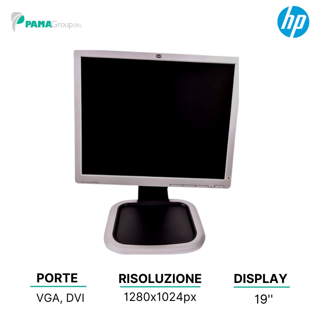 Monitor PE1230 HP 19" LCD, Uscite video VGA, DVI, Ricondizionato Grado A