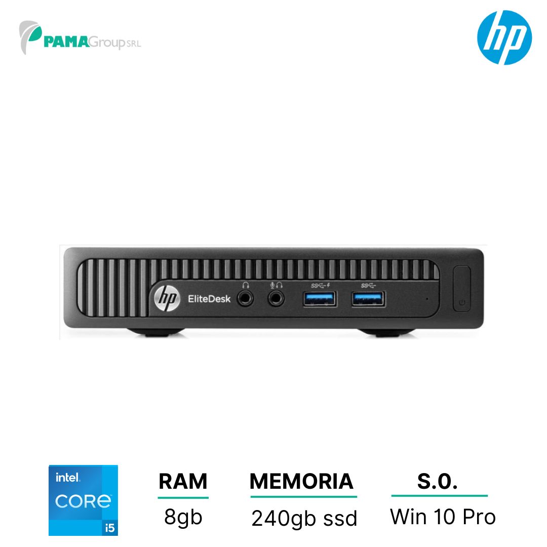 Pc HP 800 G1 Tiny, Core i5-4590T 2.00 ghz, ram 8gb, 240gb ssd, Win 10 pro, Ricondizionato Grado A