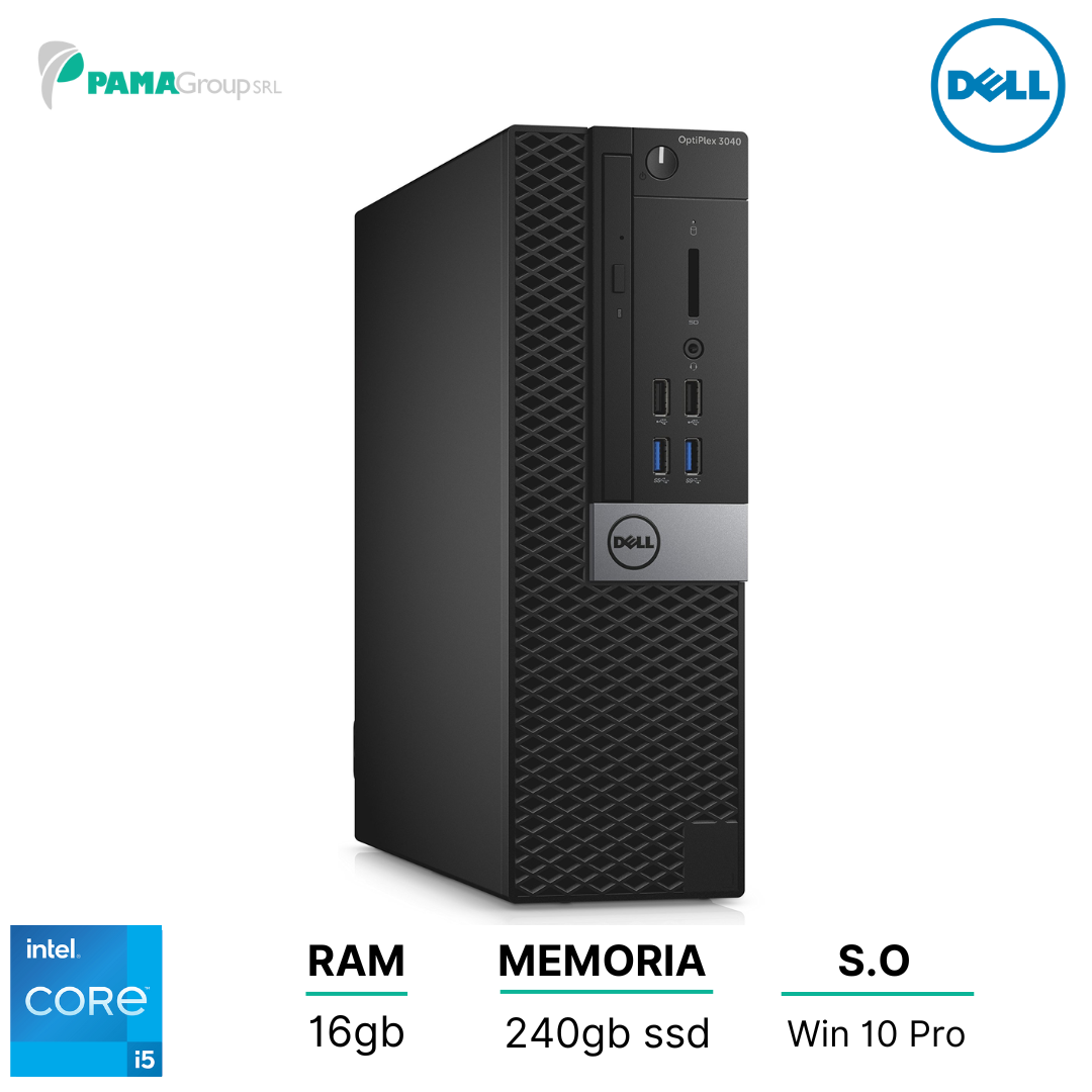 Dell 3040 sff desktop, Core i5-6500T 3.20 ghz, 8gb Ram, 240gb ssd, dvd, Win 11 pro, Ricondizionato Grado A