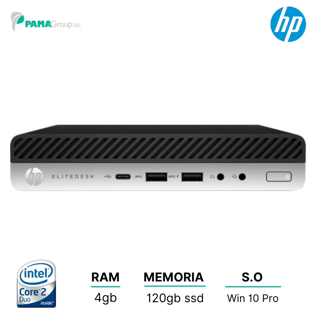 HP 800 G3, mini pc, Dual Core G4400T 2.90 ghz, ram 4gb, 120gb ssd, Win 10 pro, Ricondizionato Grado A
