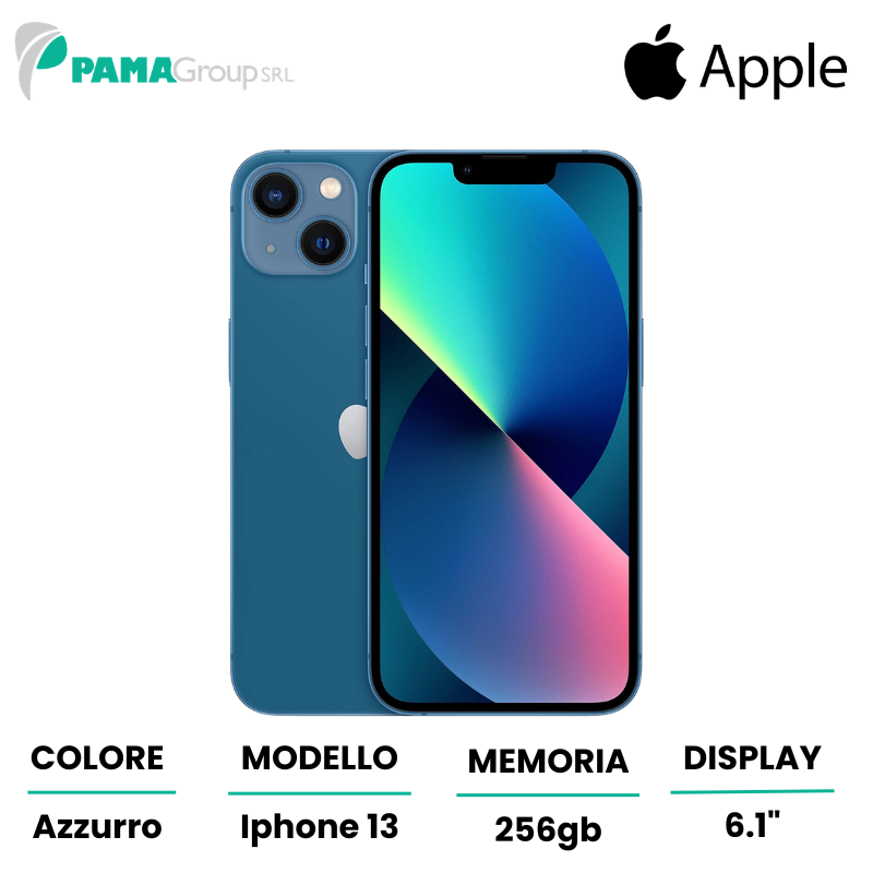 Apple iPhone 13 256gb Azzurro, Ricondizionato Grado A