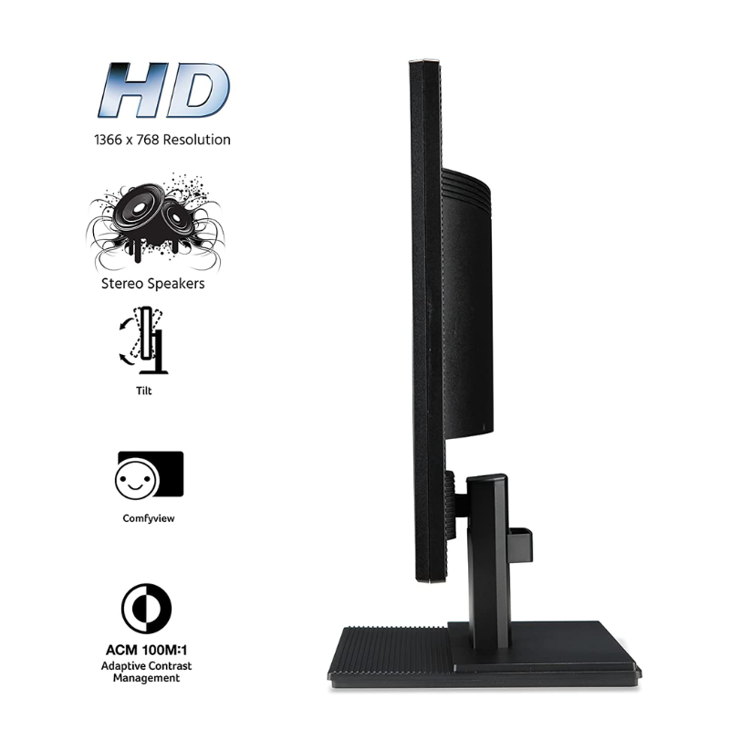 Monitor Acer 20" Led, V206HQL, 1366 x 768, HD LED, HDMI, VGA, Ricondizionato Grado A - immagine 5