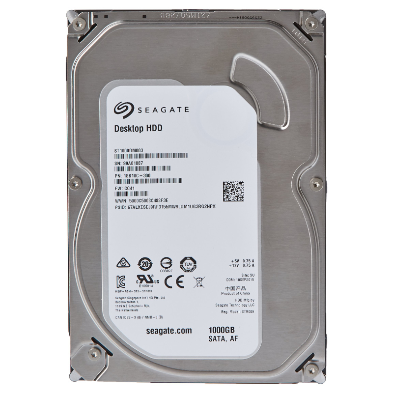 Hard disk 1TB, Seagate Barracuda, ST1000DM003, 7200 RPM 64MB Cache SATA 6.0Gb/s 3.5", Ricondizionato Grado A