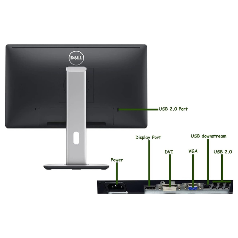 Monitor Dell P2214HB, 22" Full-HD LED Black, 1920x1080, 16:9 HD 1080p, VGA DVI D, Ricondizionato Grado A - immagine 4