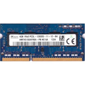 Memoria Ram so-ddr3, 4GB PC3L, HMT451S6AFR8A-PB, Hynix, 12800 DDR3-1600MHz,1.35V Low Voltage Single Rank Memory, Ricondizionato Grado A