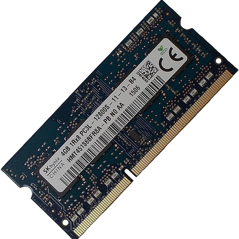 Memoria Ram so-ddr3, 4GB PC3L, HMT41GS6BFR8A-PB, Hynix, 12800 DDR3-1600MHz,1.35V Low Voltage Single Rank Memory, Ricondizionato Grado A - immagine 2