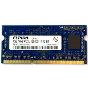 Memoria Ram so-ddr3, 4GB PC3L, EBJ40UG8EFU0-GN-F, Elpida, 12800 DDR3-1600MHz,1.35V Low Voltage Single Rank Memory, Ricondizionato Grado A