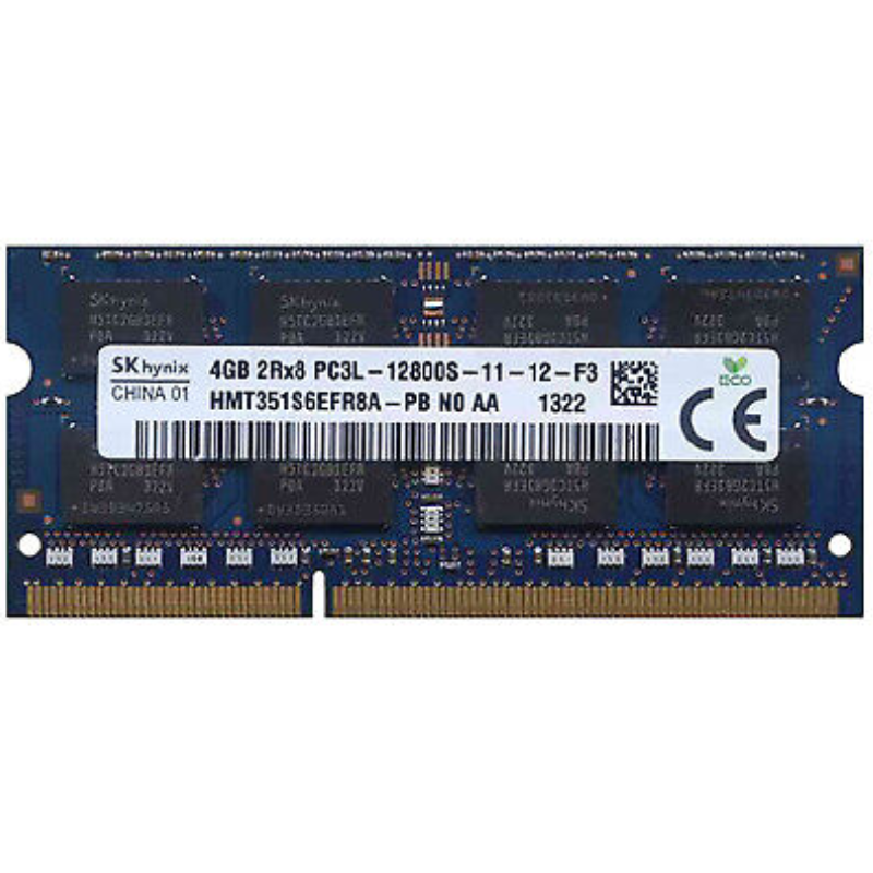 Memoria Ram so-ddr3, 4GB PC3L, HMT351S6EFR8A-PB, Hynix, 12800 DDR3-1600MHz,1.35V Low Voltage Single Rank Memory, Ricondizionato Grado A