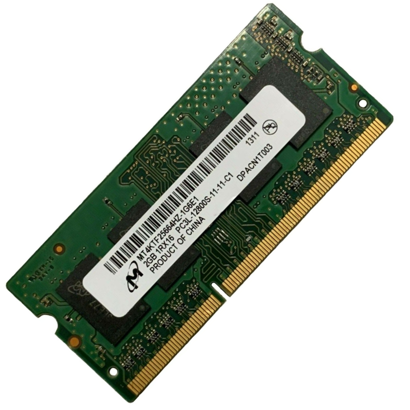 Memoria Ram so-ddr3 2Gb, MT4KTF25664HZ-1G6E1, 204 Pin SO-DIMM, PC3L 1.35V Low Voltage Single Rank Memory, Ricondizionato Grado A - immagine 2