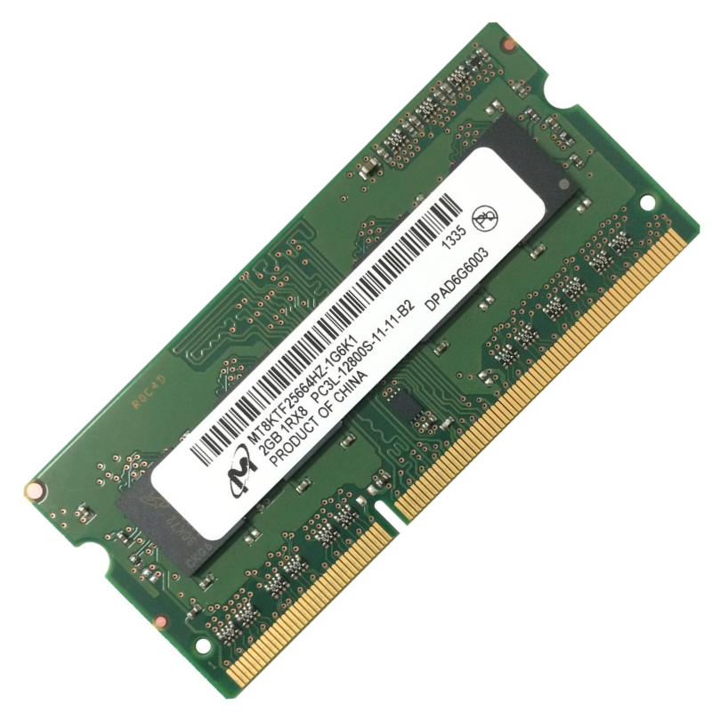 Memoria Ram so-ddr3, 2GB PC3L, MT8KTF25664HZ-1G6E1, Micron, 12800 DDR3-1600MHz,1.35V Low Voltage Single Rank Memory, Ricondizionato Grado A - immagine 2