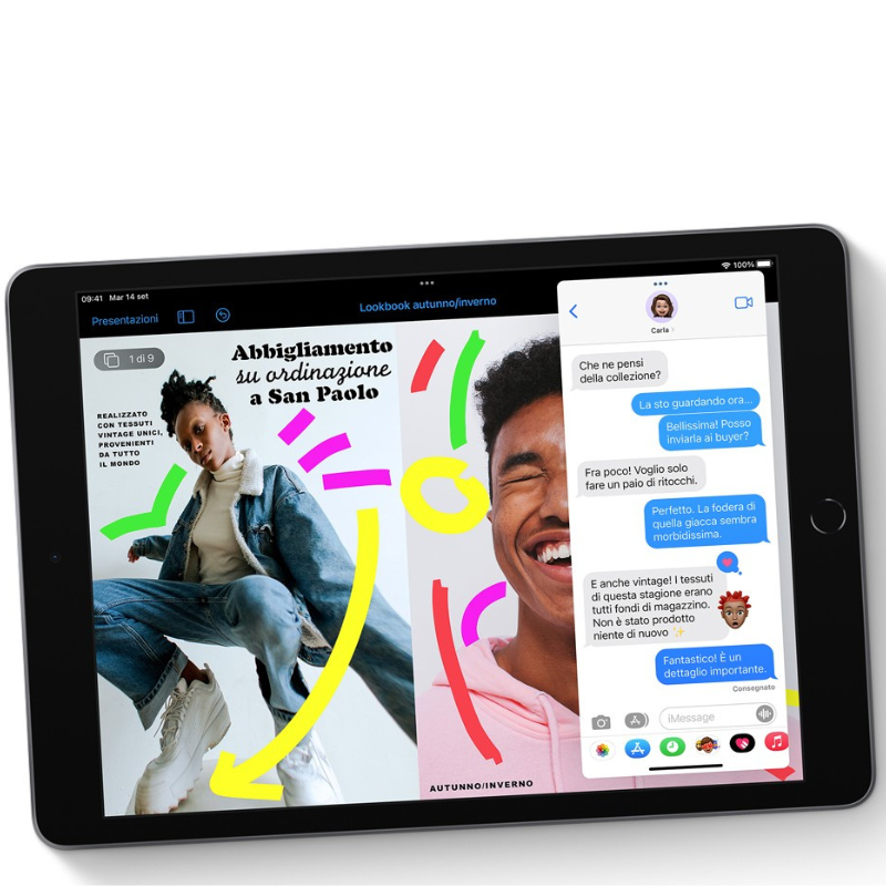 Apple 2021 iPad 10.2 Pollici, Wi-Fi, 64GB - Grigio Siderale, Ricondizionato Grado A - immagine 3