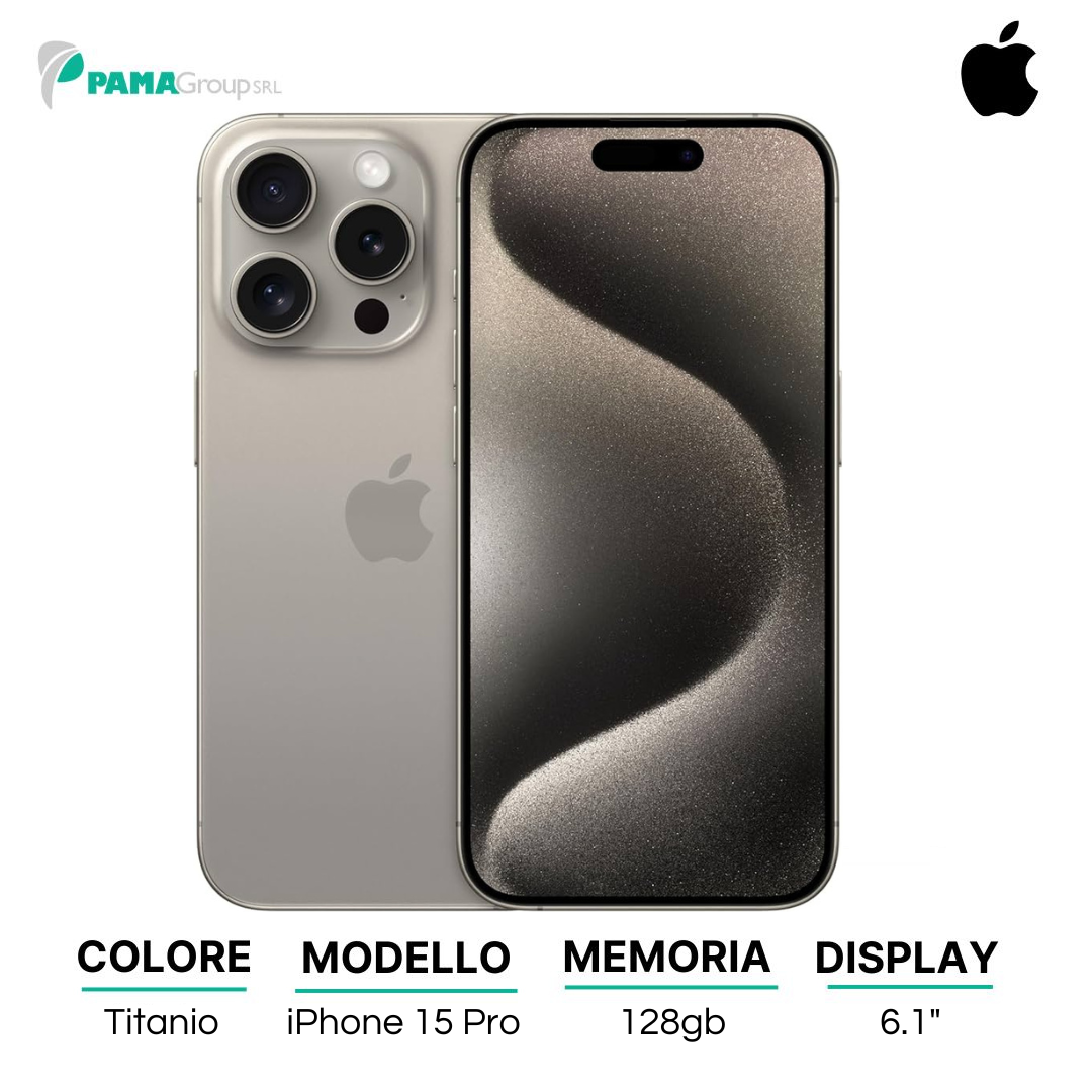 Apple iPhone 15 pro 128gb Titanio Naturale Ricondizionato Grado A