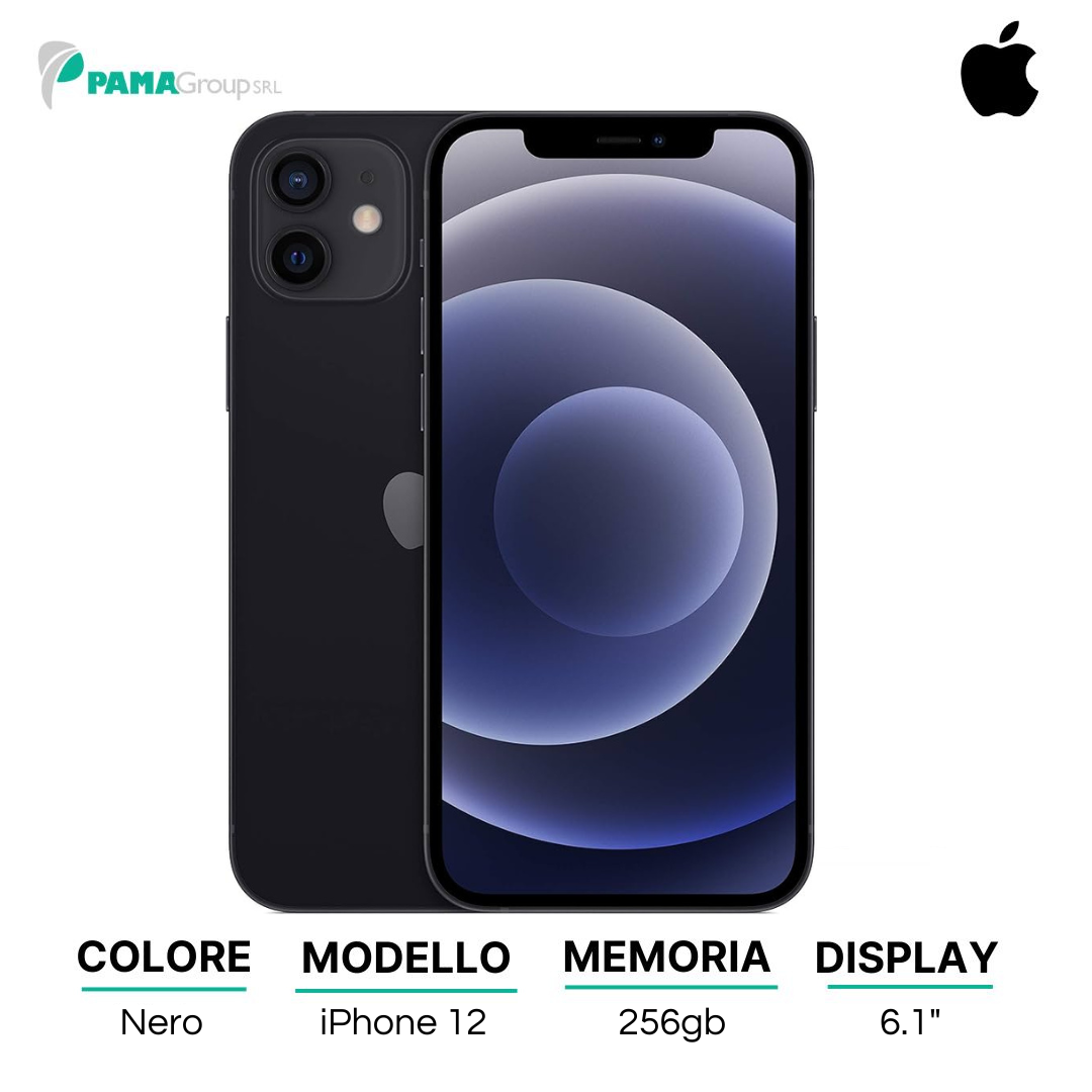 Apple iPhone 12 256gb Nero Ricondizionato Grado A