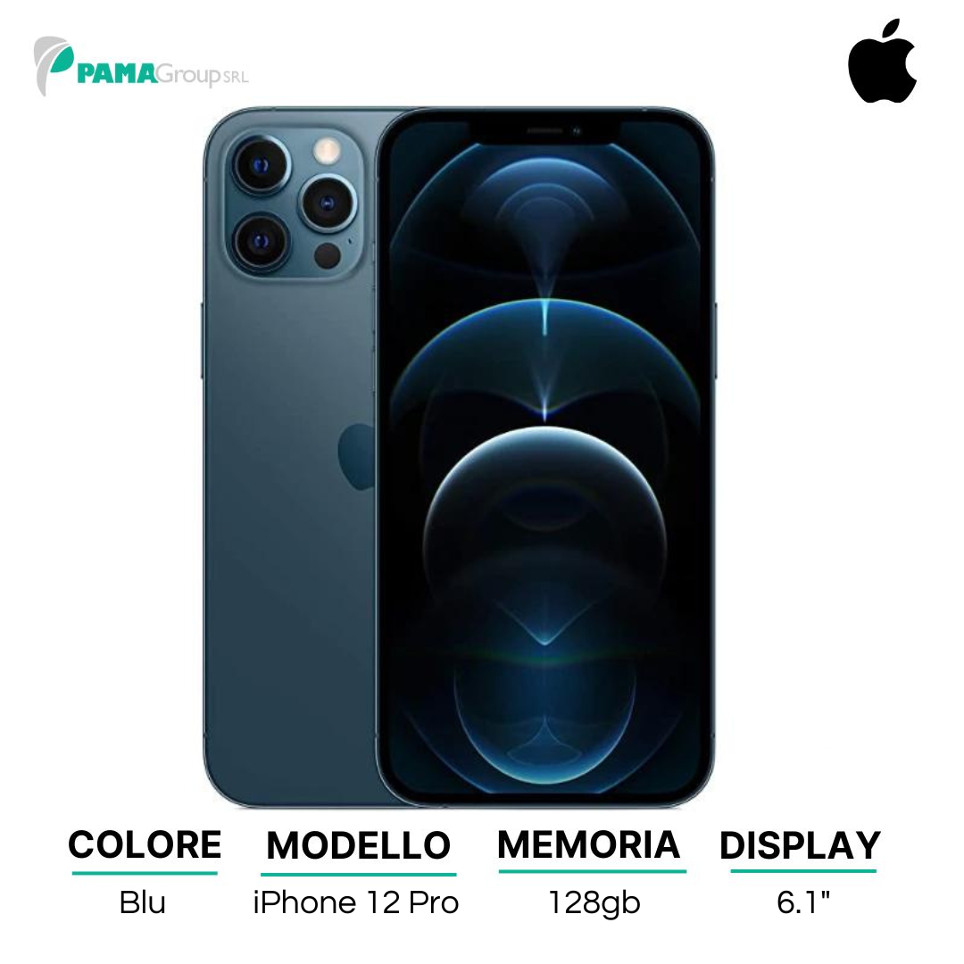 Apple iPhone 12 PRO 128gb Blu Pacifico Ricondizionato Grado A