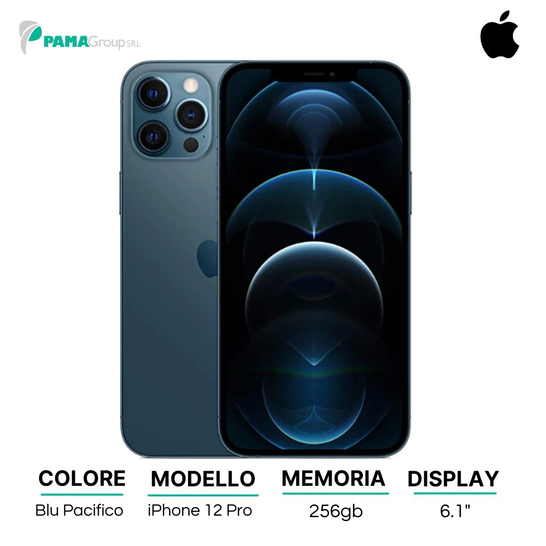 Apple iPhone 12 PRO 256gb Blu Pacifico Ricondizionato Grado A